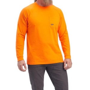 Ariat Rebar Cotton Strong Long Sleeve T-Shirt - Safety Orange