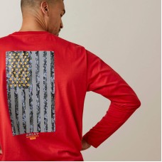 Ariat Rebar Reflective Flag Graphic Long Sleeve - Red