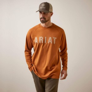 Ariat Rebar Cotton Strong Block T-Shirt - Orange