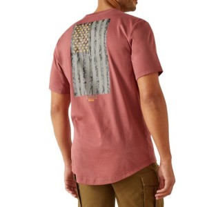 Ariat Rebar Reflective Flag Short Sleeve T-Shirt - Rouge