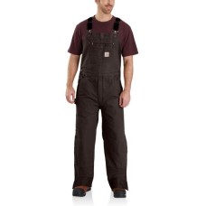 Carhartt 104031 - Washed Duck Bib Overalls - Quilt Lined - Dark Brown