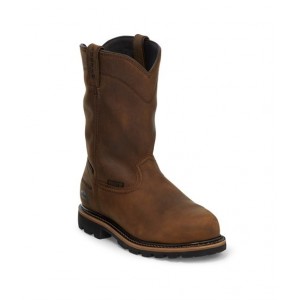 Justin Wyoming Waterproof Internal Met Guard Pull-On Work Boot